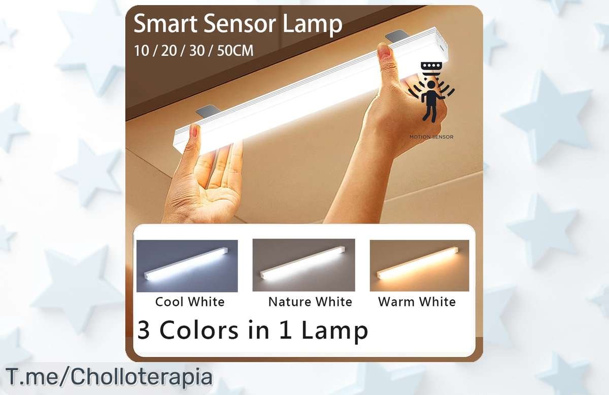 Ilumina tu hogar al instante con la barra de luz LED recargable que detecta movimiento, ¡ofertón único y precio loco! No te quedes sin ella, actúa ahora antes de que se agote.