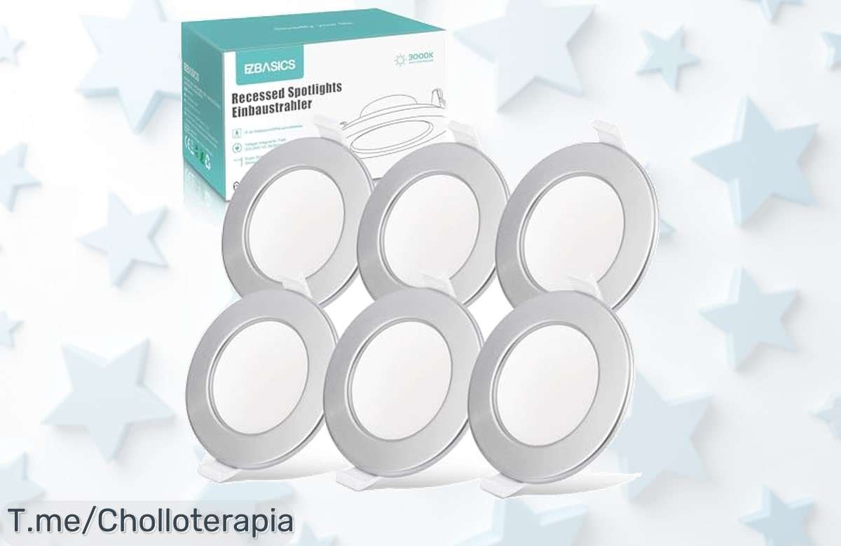 Ilumina tu hogar con 6 focos LED empotrables a un precio loco, perfectos para cualquier espacio. Aprovecha el descuento brutal y compra ya antes de que se agoten.