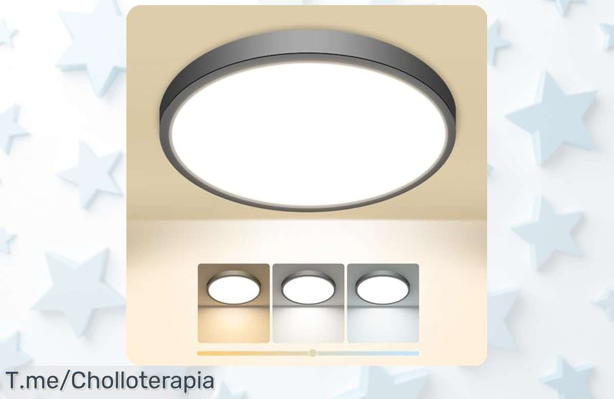 Ilumina tu hogar con el plafón LED Slochi, un super chollo de diseño ultra delgado y fácil instalación. No te pierdas esta oportunidad única, ¡actúa ya!