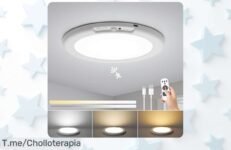 Ilumina tu hogar con el plafón LED recargable y su sensor de movimiento, disfruta de hasta 13 horas de luz continua, ¡aprovecha este super chollo antes que se agote!