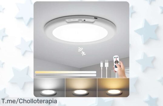 Ilumina tu hogar con el plafón LED recargable y su sensor de movimiento, disfruta de hasta 13 horas de luz continua, ¡aprovecha este super chollo antes que se agote!
