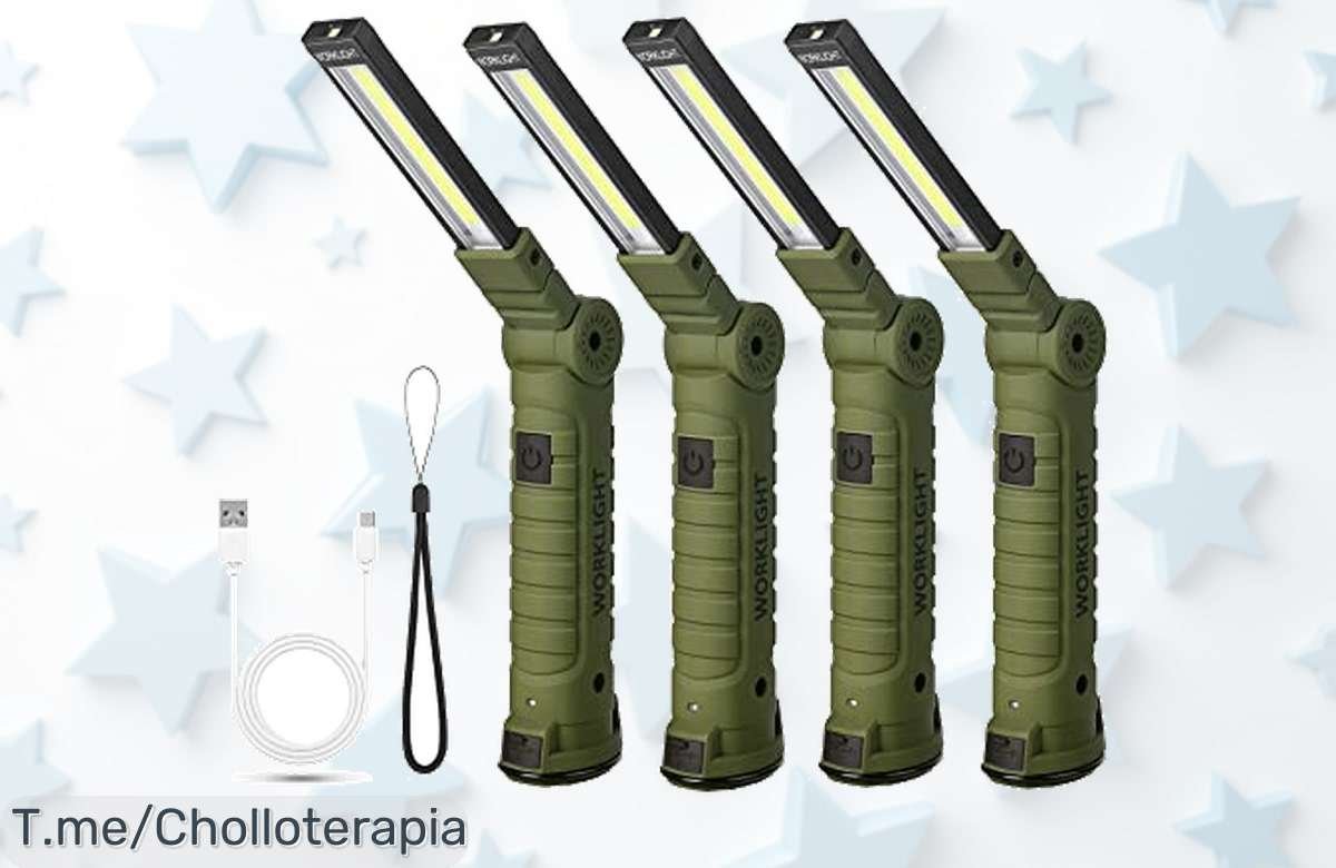 Ilumina tu vida con la Linterna LED Recargable: 5 modos y base magnética. ¡Aprovecha este super chollo antes que se agote! La luz perfecta a un precio increíble.