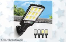 Ilumina tus noches con la Luz LED Solar de pared, diseño impermeable y 3 modos de inducción a un precio loco ¡No te quedes sin ella, aprovecha este ofertón ya!
