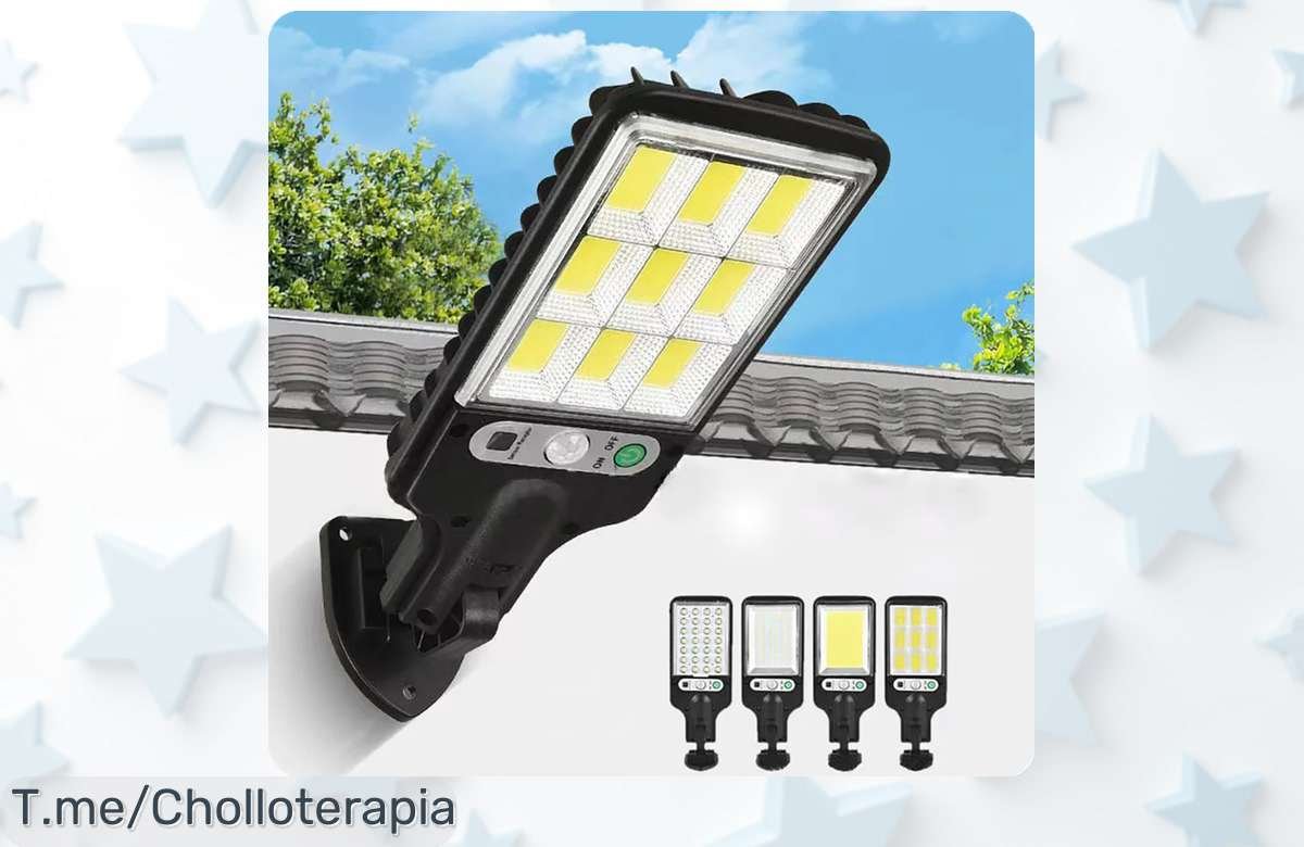 Ilumina tus noches con la Luz LED Solar de pared, diseño impermeable y 3 modos de inducción a un precio loco. ¡No te quedes sin ella, aprovecha este ofertón ya!