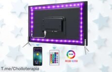 Ilumina tus noches con la cinta LED Bluetooth y USB, ¡un super chollo de 5V RGB que transformará tu TV o escritorio! Aprovecha este ofertón único antes de que se acabe