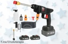 Impulsa tu limpieza con nuestra potente hidrolimpiadora de batería 21V, elimina la suciedad más difícil y disfruta del super chollo antes que se agote ¡Compra ahora!