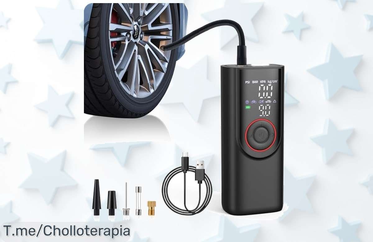 Inflador de Neumáticos Helmsyde: Llena tus ruedas en 1 minuto con pantalla LCD, un super chollo que te ahorra tiempo. ¡Consíguelo ya antes de que se agote!