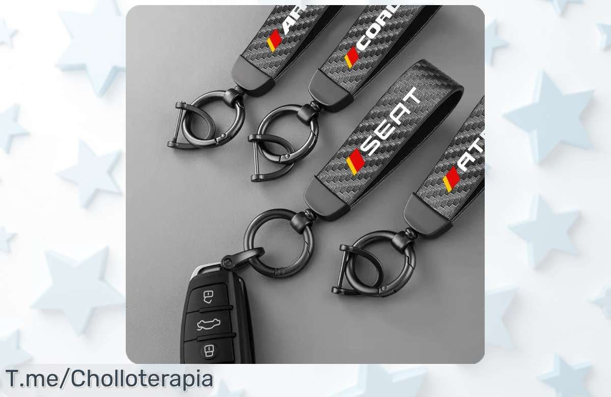 Llavero de coche metálico en fibra de carbono, un super chollo para amantes de Seat. ¡Hazte con el tuyo y brilla antes que se agoten!