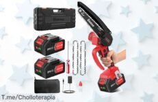 Mini motosierra eléctrica de 6 pulgadas a precio loco ¡con dos baterías y velocidad increíble! Haz de tu jardín el lugar perfecto, aprovecha el descuentazo y compra ya esta oferta única
