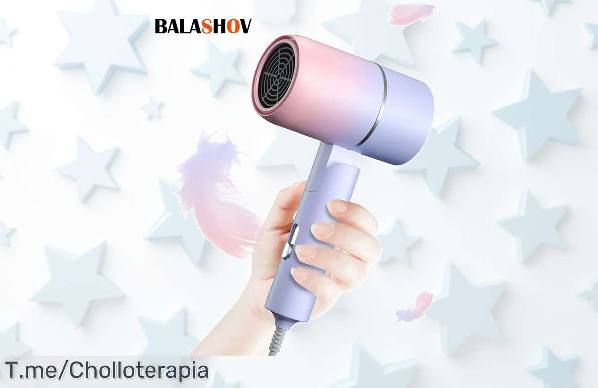 Mini secador de pelo plegable a precio loco: súper potente y práctico, ideal para viajar. No te pierdas este ofertón limitado, ¡compra el tuyo antes que se agoten!