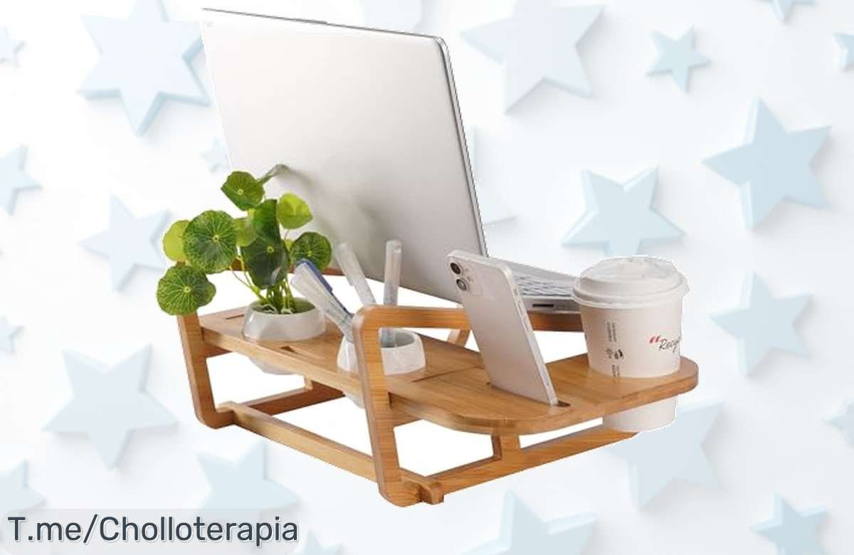 No dejes escapar el super chollo en soporte de madera que enfría tu laptop y guarda tus cosas, ¡ofertón único! Monta fácil y corre antes que se agote.