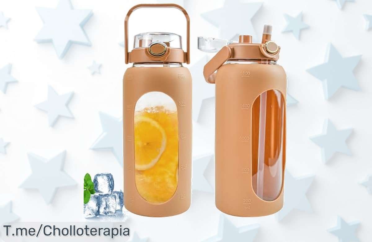 Obtén la botella de agua deportiva más increíble del mercado en un precio loco, capacidad de 1.8L y dos formas de beber, ¡aprovecha este ofertón antes que se agoten!