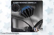 Paraguas inverso automático con diseño UV y reflectante a precio loco, ¡protección total del viento y la lluvia! No te quedes sin el tuyo, oferta limitada