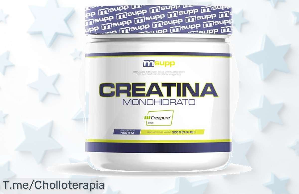 Potencia tus entrenos con creatina Creapure® de MM Supplements, ¡300g de pura energía a un precio loco! No te lo pierdas, este ofertón se agota rápido, actúa ya y siente la diferencia.