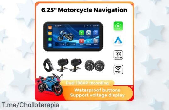 Potente GPS para motos: Navegación inalámbrica con Carplay y Android Auto, ¡precio loco por tiempo limitado! Aprovecha este super chollo antes de que se agote
