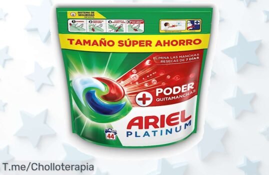 Potente detergente Ariel Platinum: brillo increíble y manchas fuera con este super chollo de 27+17 cápsulas ¡No te quedes sin tu oferta única, compra ya!