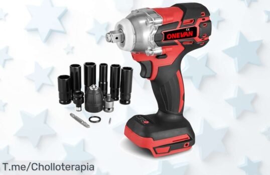 Potente llave de impacto ONEVAN con 300Nm y luz LED, super chollo con 6 manguitos para tareas fáciles ¡Aprovecha esta oferta única antes que se agote!