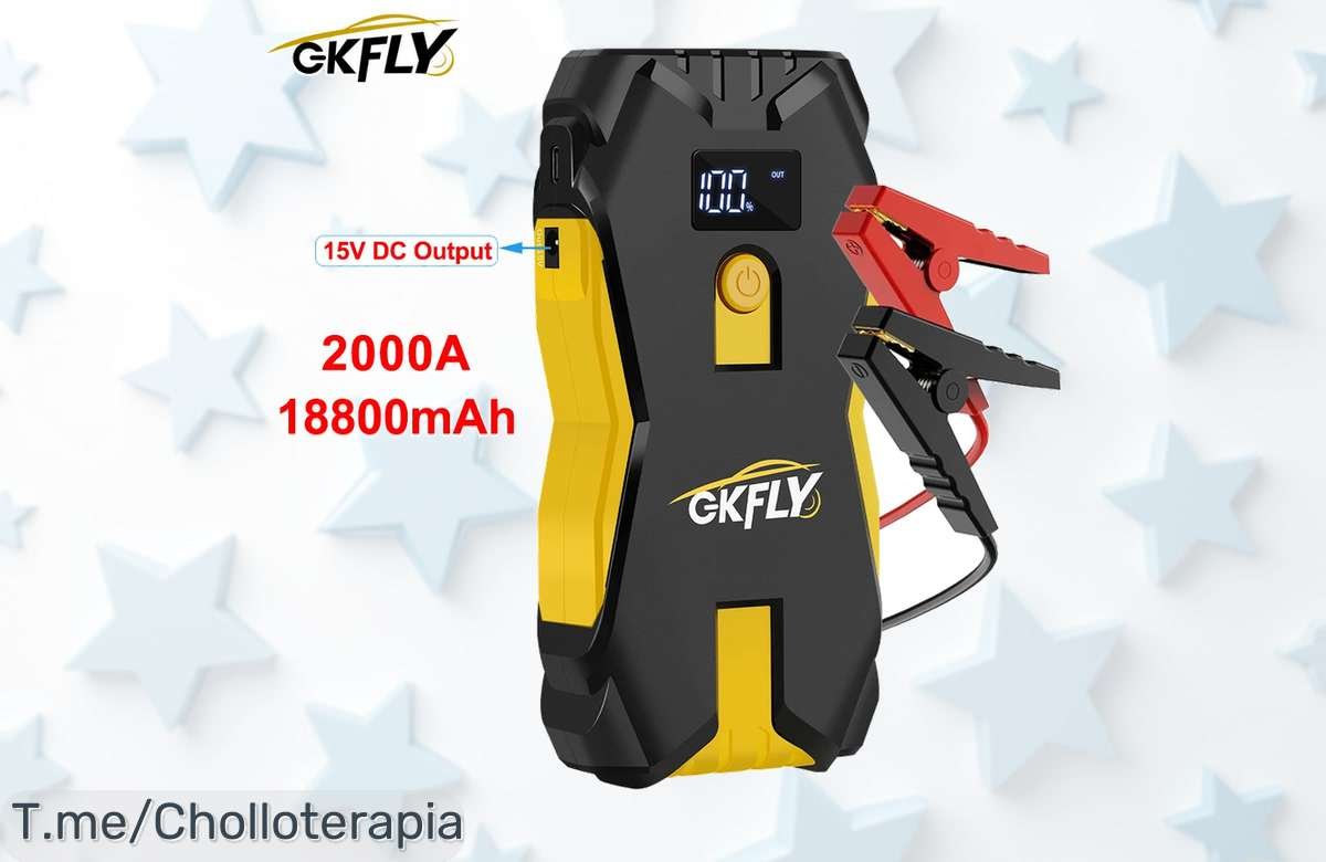 Power Up Tu Coche Con GKFLY 2000A: Arrancador De 18800mAh, Super Chollo Que Te Sacará De Apuros ¡No Lo Pierdas, Oferta Limitada Que Se Agota Rápido!