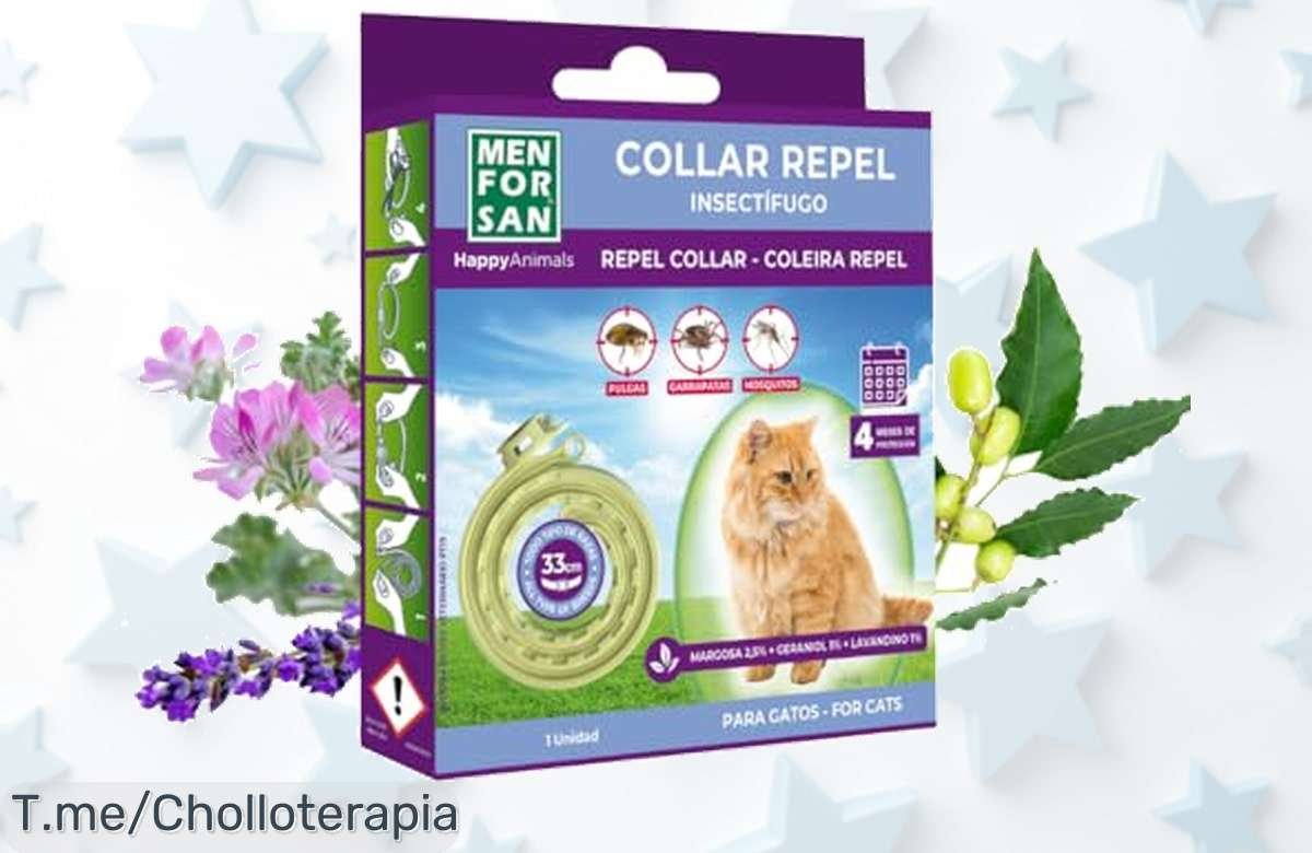 Protege a tu gato con el collar antiparásitos MENFORSAN ¡Defensa natural por 3 meses a un precio loco! No dejes pasar este ofertón, stock limitado para cuidar a tu felino.