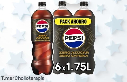 Refresca tu día con Pepsi Zero y aprovecha este super chollo de 6 botellas sin azúcar y cero calorías; ¡hazte con el pack antes de que se agote!