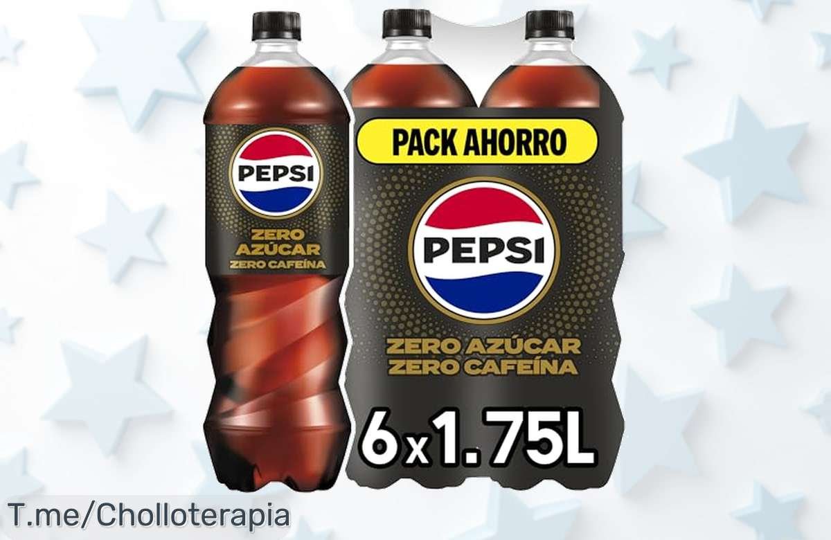 Refresca tu día con Pepsi Zero y aprovecha este super chollo de 6 botellas sin azúcar y cero calorías; ¡hazte con el pack antes de que se agote!