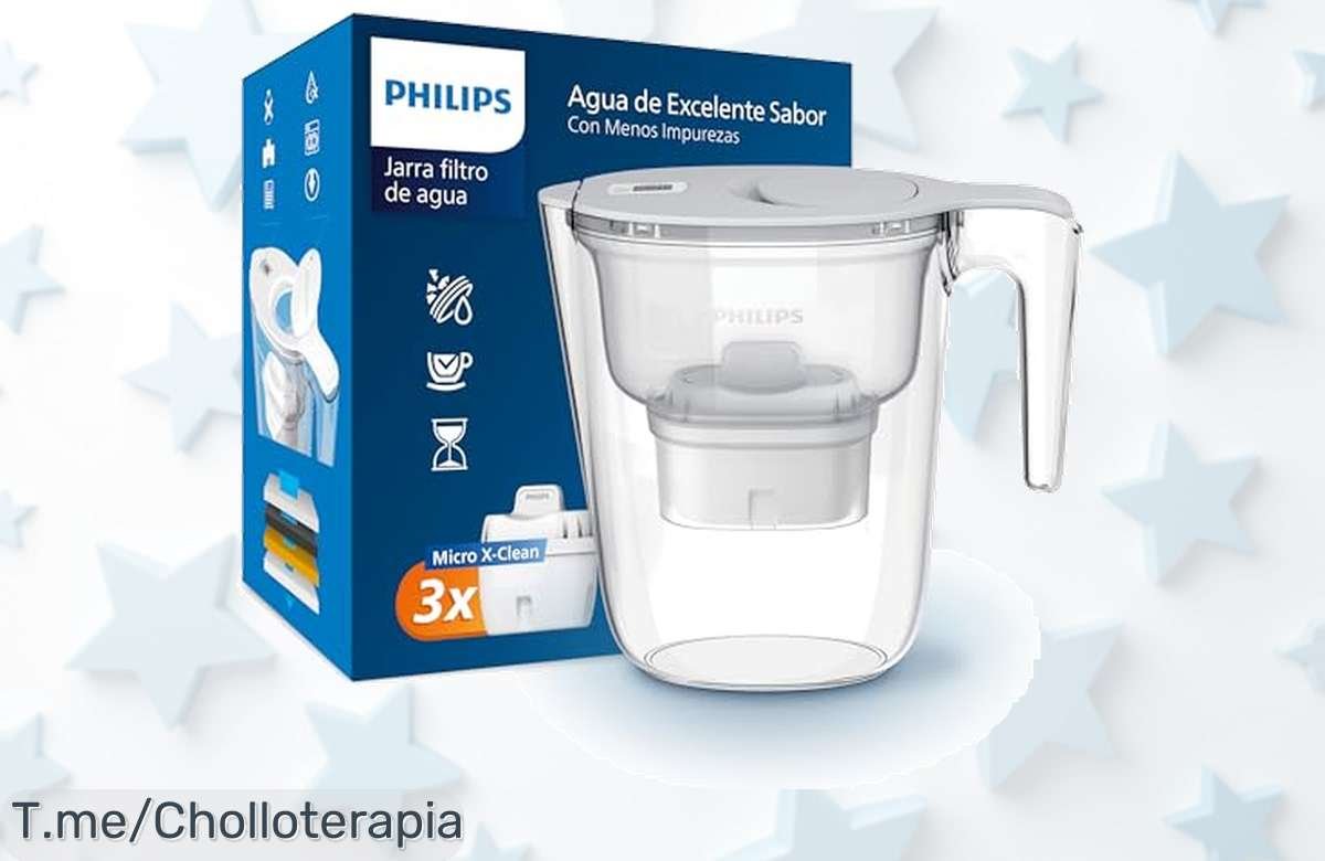 Renueva tu agua con el filtro de jarra Philips y recibe 3 cartuchos extra ¡Oferta única! Filtración rápida y sabor mejorado. No te lo pierdas, actúa ya antes de que se agote.