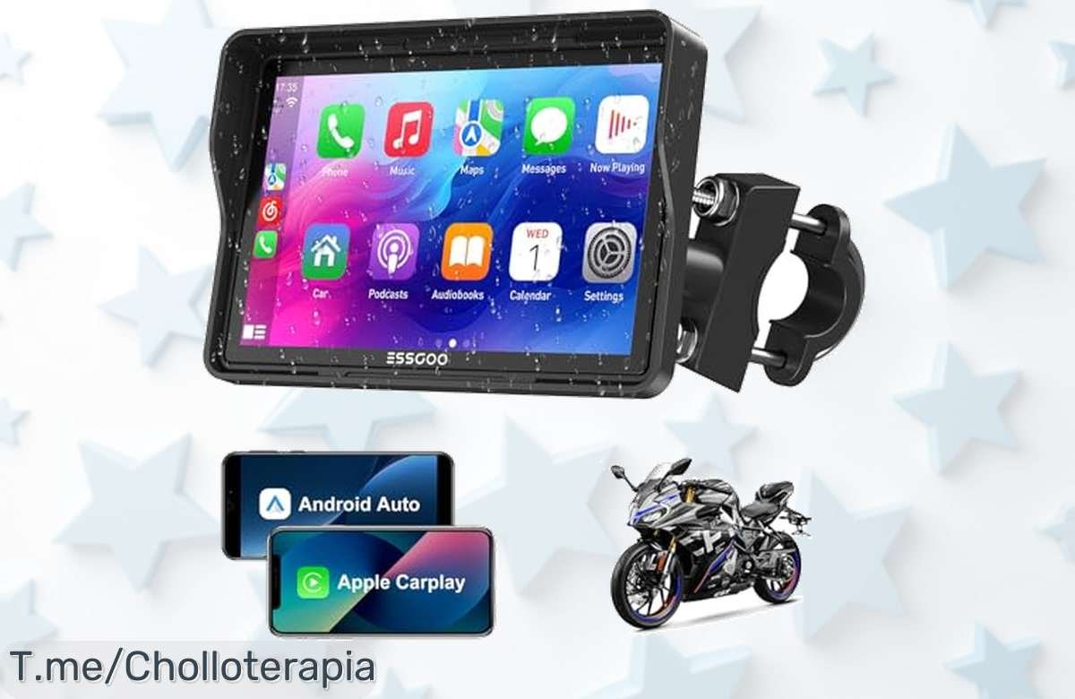 Revoluciona tus paseos en moto con CarPlay ESSGOO: navegación GPS y música al instante, ¡aprovecha este super chollo antes de que se acabe!