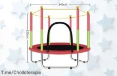 Salta a la diversión con el trampolín portátil de 140 cm, seguridad y risas en cada salto No te pierdas este super chollo, ¡compra ya antes que se agote!
