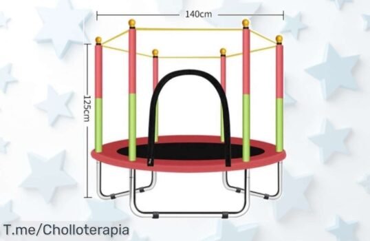 Salta a la diversión con el trampolín portátil de 140 cm, seguridad y risas en cada salto No te pierdas este super chollo, ¡compra ya antes que se agote!