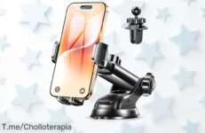 Soporte Móvil para Coche con Succión Potente y Giro 360° a Precio Loco ¡Viaja Seguro y Fácil! Aprovecha el Descuentazo en esta Oferta Limitada, Compra Ya Antes que se Agoten