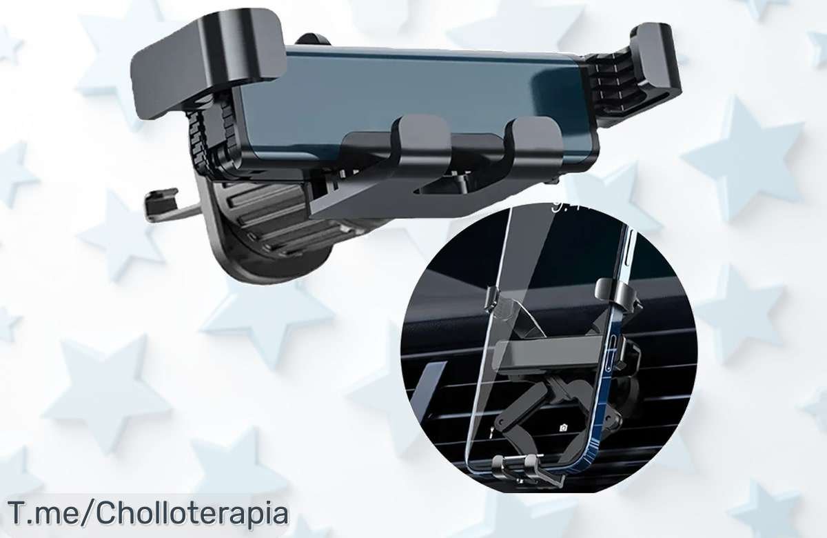 Soporte para teléfono de coche por gravedad: el super chollo que transforma tus viajes, fácil uso del GPS y móvil firme. ¡Consíguelo ahora antes de que se agoten!