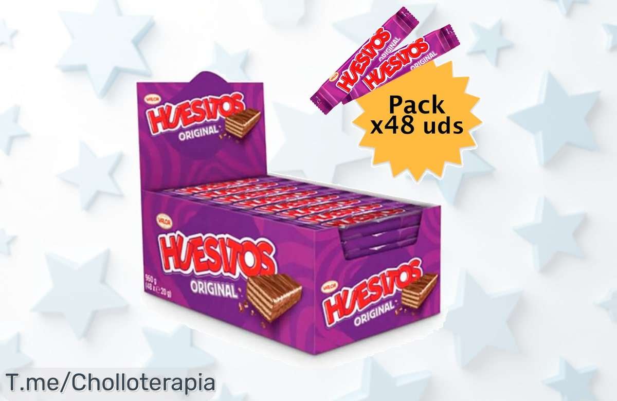 Super Chollo en Huesitos Original Pack 48 Unid: Deliciosas barritas de chocolate con un descuento brutal. ¡Aprovecha esta oferta limitada antes de que se agoten!