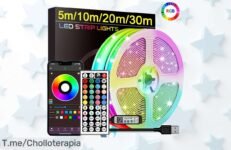 Transforma Tu Habitación con Luz Led RGB Mágica, Control Desde Tu Móvil y Colores Increíbles; Aprovecha Este Ofertón Único Antes de Que Se Agote ¡No Te Lo Pierdas!
