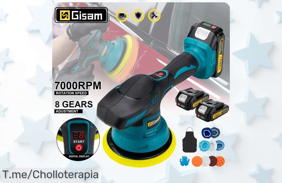 Transforma el brillo de tu coche con el pulidor inalámbrico Gismis a un precio loco, sorprende a todos y aprovecha esta oferta increíble antes de que se agoten las unidades.