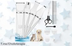 Transforma el grooming de tu peludo con esta máquina 4 en 1 ¡Super chollo silenciosa y lavable! Cuida su pelo sin asustarlo, aprovecha este ofertón antes que se agote