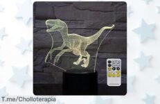 Transforma las noches de tus peques en magia con la lámpara 3D de dinosaurio: colores brillantes y suaves ¡Ofertón único, compra ya antes que se acabe!
