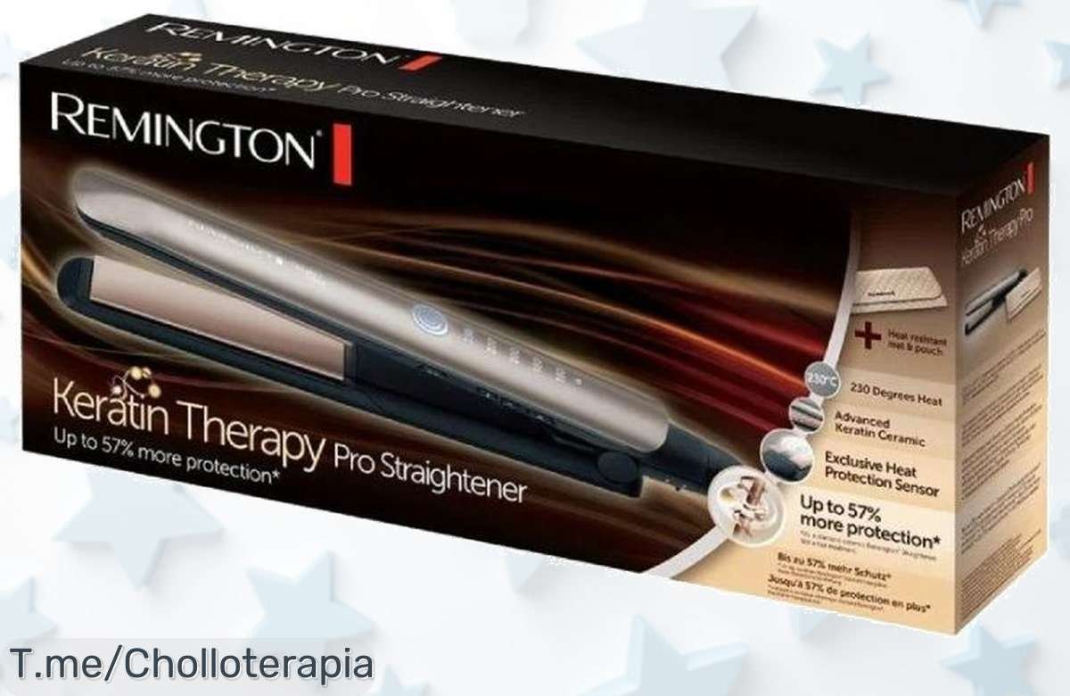 Transforma tu cabello con la plancha Remington Keratin Therapy Pro S8590, ¡un ofertón de tecnología avanzada que no puedes dejar escapar! ¡Compra ahora antes de que se agote!