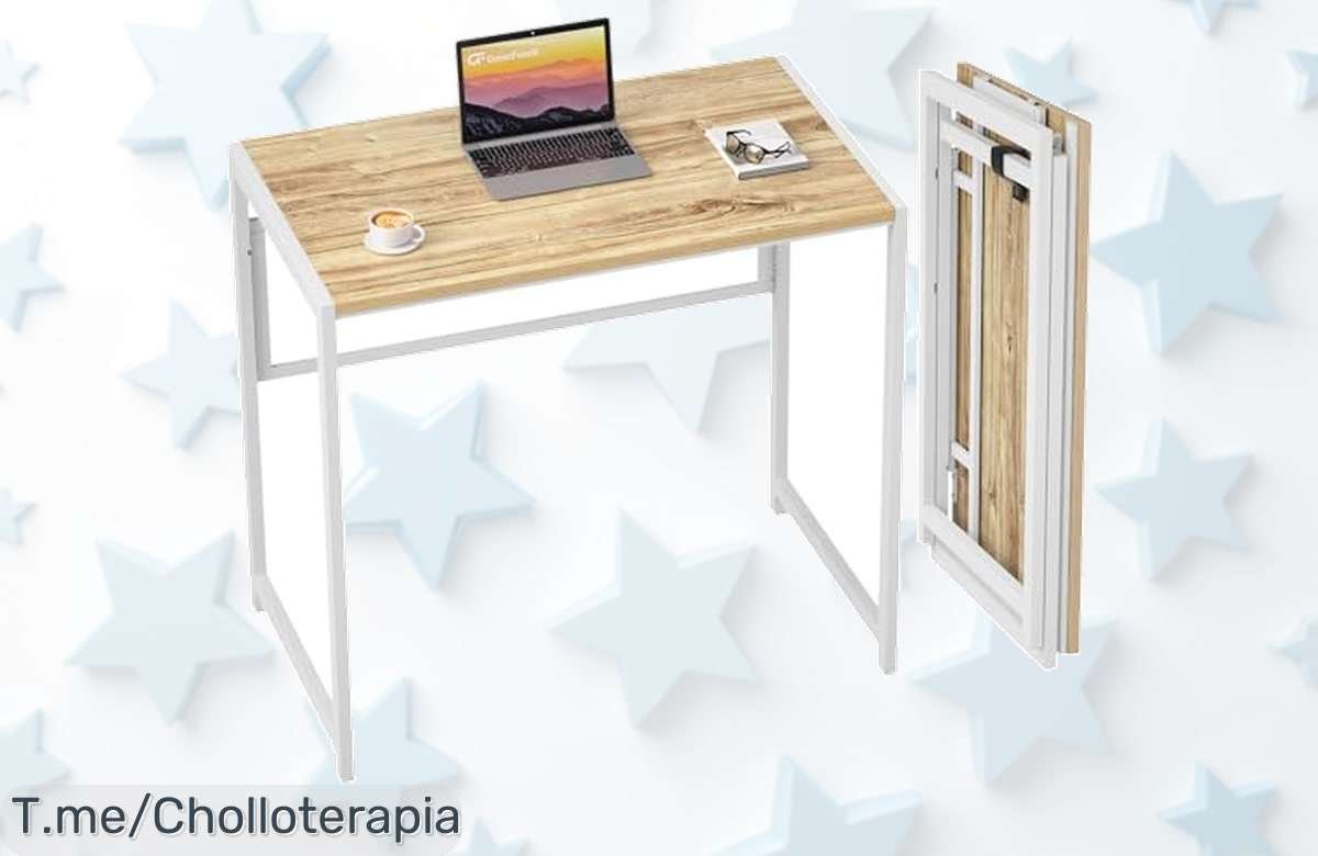 Transforma tu espacio con el escritorio plegable más versátil del mercado: comodidad y estilo en un solo lugar. Aprovecha este ofertón único, ¡compra ya antes de que se agote!