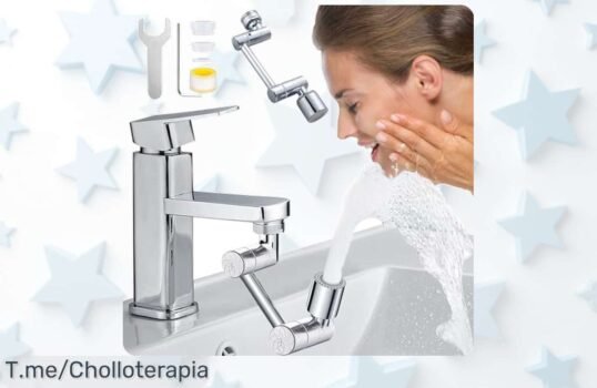 Transforma tu fregadero con un aireador universal y su brazo giratorio 1080° Ahorra tiempo y disfruta de una limpieza sin salpicaduras, ¡super chollo que vuela!