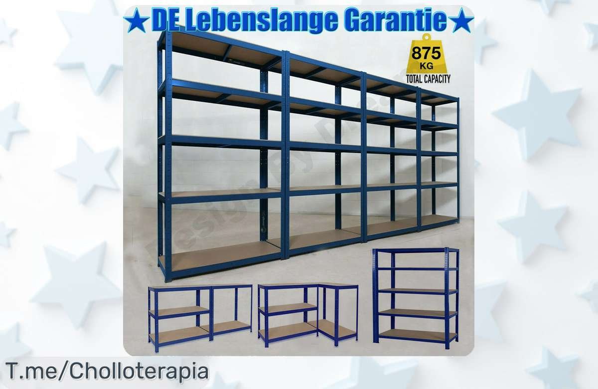 Transforma tu garaje con nuestra increíble estantería de metal, fácil de montar y capacidad brutal. ¡Aprovecha este super chollo antes que se agote! ¡Compra ya!