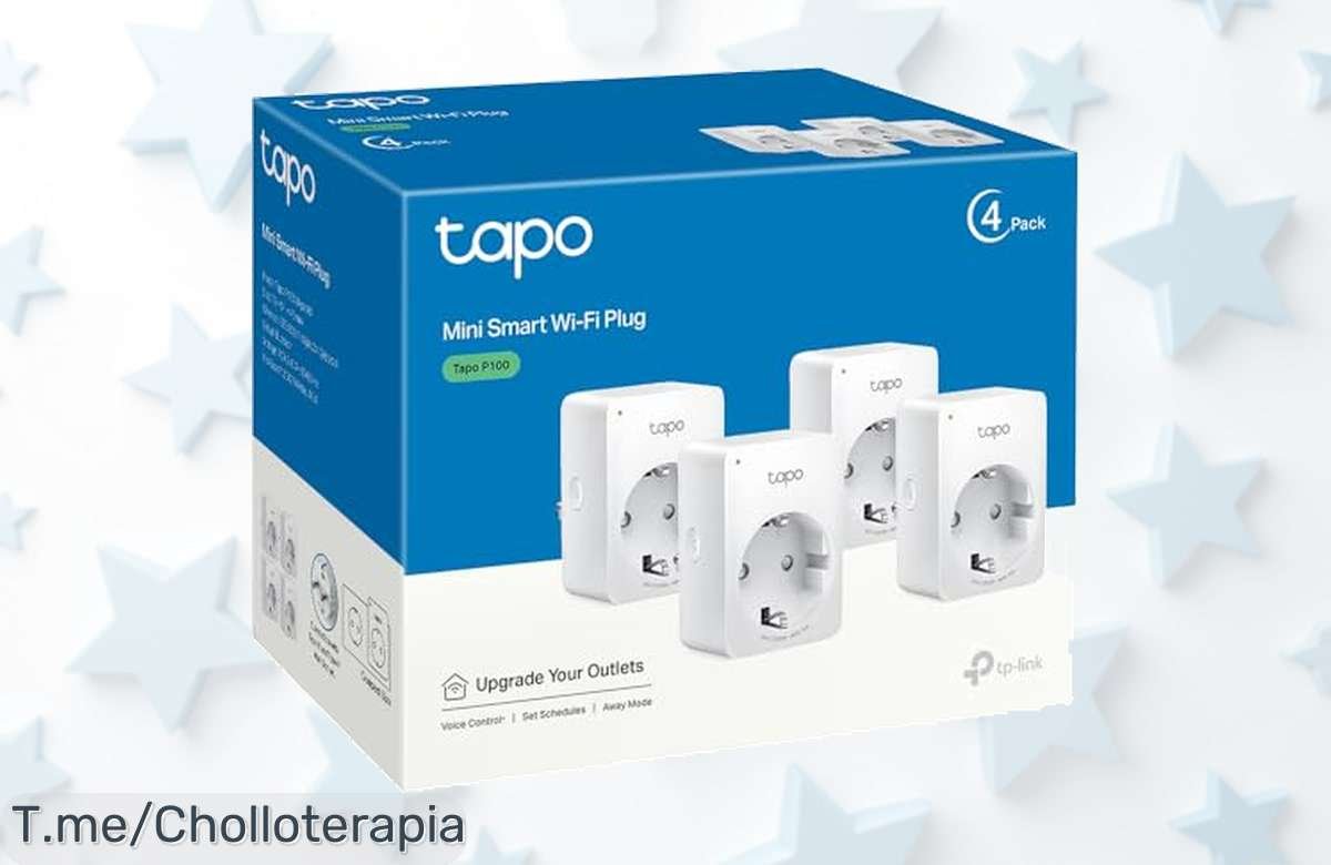 Transforma tu hogar con el Tapo P100, el mini enchufe inteligente que ahorra energía controlado por voz. ¡Consigue 4 unidades al mejor precio loco y no te quedes sin ellos!