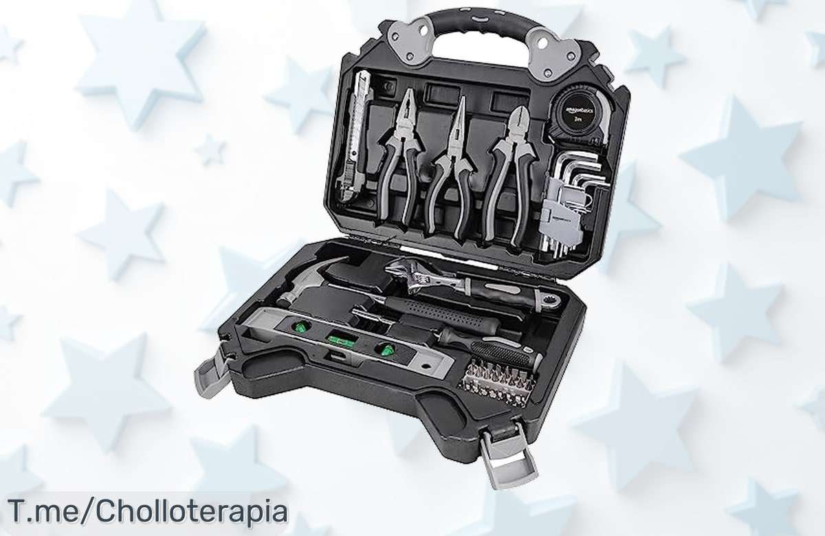 Transforma tu hogar con el super chollo de 51 herramientas de acero, ¡cómodas y ordenadas! No te pierdas este ofertón limitado, compra ya y sé el rey del bricolaje.