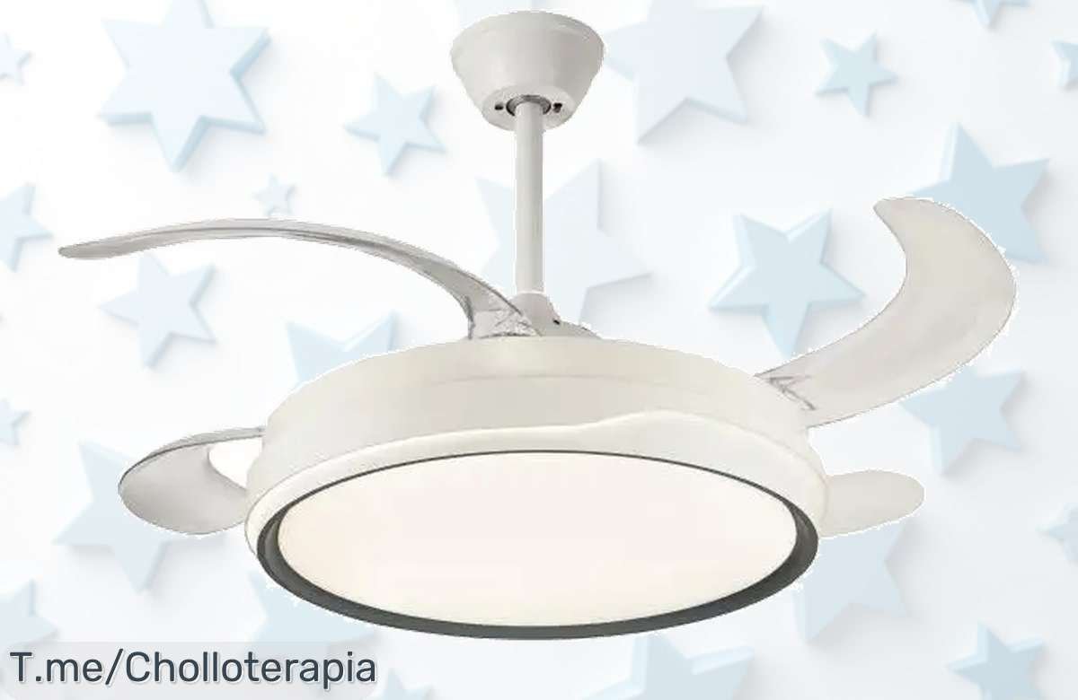 Transforma tu hogar con el ventilador NARVI en un super chollo: palas retráctiles y luz LED regulable. ¡No dejes pasar esta oferta limitada, compra ahora!