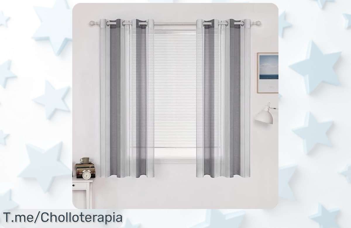 Transforma tu hogar con las cortinas MIULEE en rayas blanco y gris, ¡ofertón nunca visto! Aprovecha el precio loco y crea un ambiente acogedor hoy mismo antes de que se acaben.