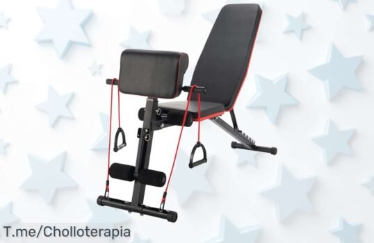 Transforma tu hogar en un gimnasio con el Banco de Mancuerna Plegable, entrenamiento multifuncional y fácil de guardar ¡Aprovecha este super chollo antes que se agote!