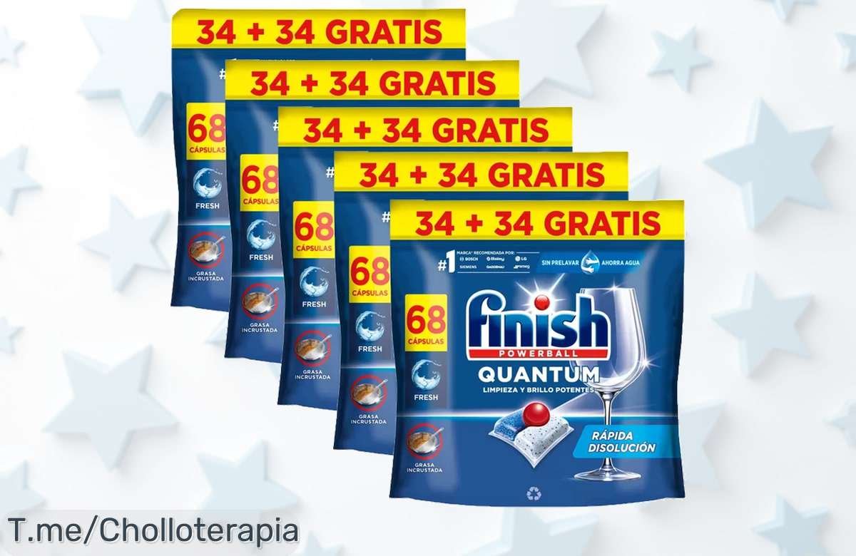 Transforma tu lavavajillas con el ofertón de Finish Powerball Quantum y disfruta platos relucientes como nunca. ¡Solo por tiempo limitado, no te quedes sin el precio loco!