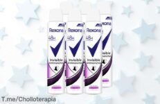 Transforma tu rutina con el ofertón de Rexona Desodorante Invisible Antimanchas, 48 horas de frescura sin manchas en tu ropa ¡No esperes más y aprovecha este super chollo!