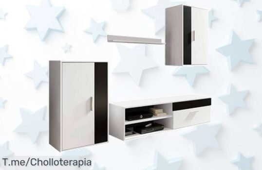 Transforma tu salón con el Mueble Salón Modular Bosco, diseño elegante y práctico en blanco y negro ¡Super chollo por tiempo limitado! Consíguelo YA antes de que se agote