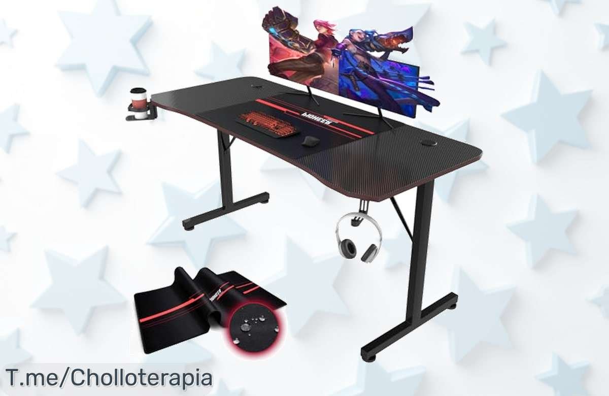 Transforma tu setup con el espectacular escritorio Gaming Devoko, ultra resistente y con estilo premium. ¡Aprovecha este super chollo antes de que se agote!