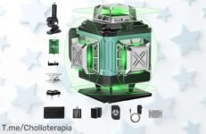 Transforma tus proyectos con el nivel láser autonivelante 4x360° y sus líneas verdes brillantes Aprovecha este ofertón único antes de que se agote, ¡compra ya!
